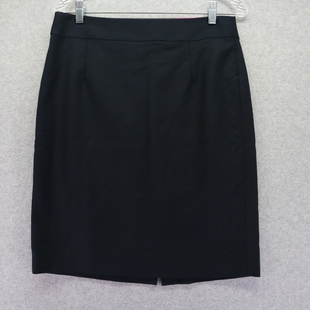 Banana Republic Skirt Womens 8 Pencil Straight Lined Zip Back Slit Stretch Black